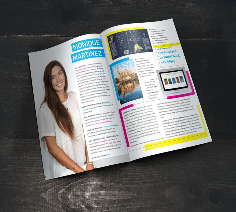 image of work pages for graphic communication student