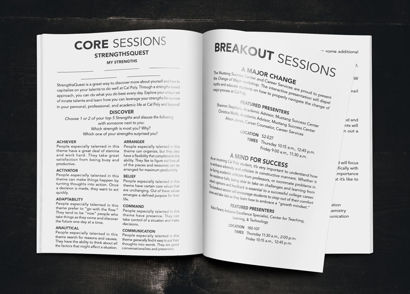 wow week of welcome booklet